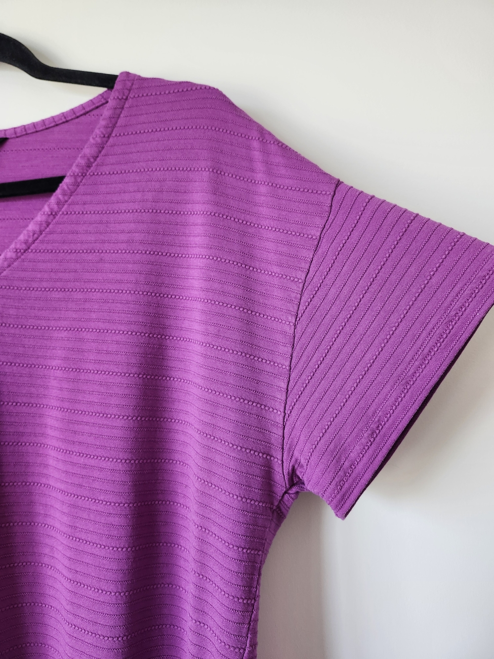 Talbots Magenta Short-Sleeve V-Neck Top - Picture 4 of 8